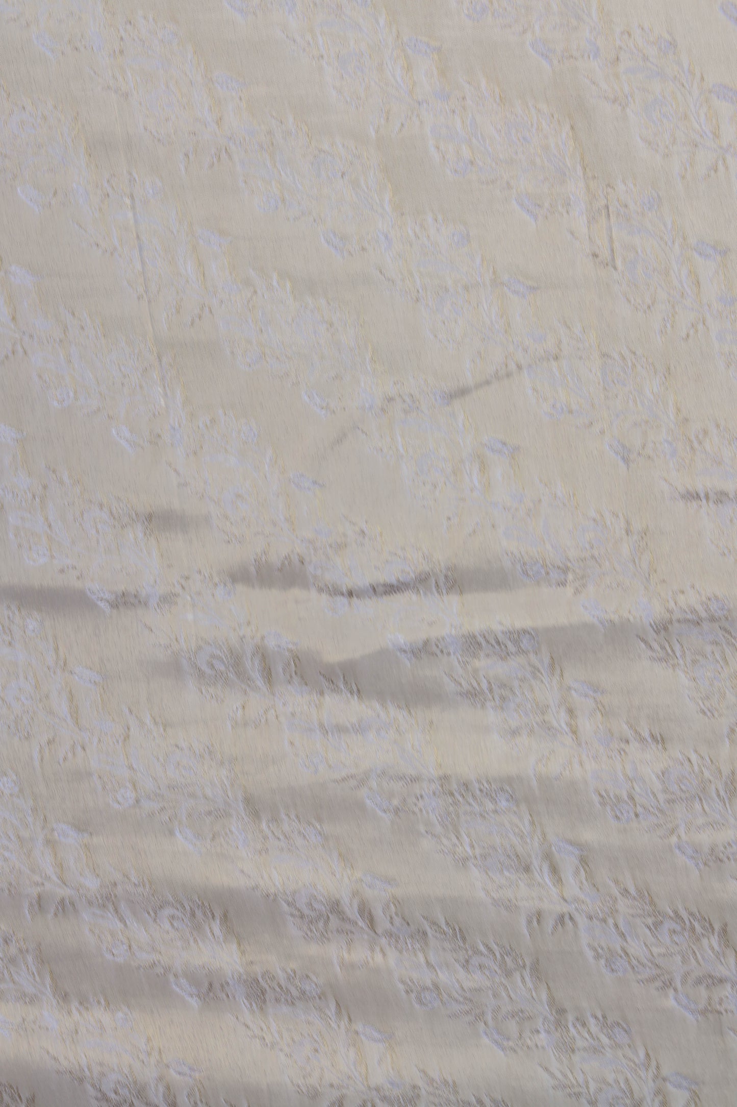 Golden Woven Pure Tanchoi Silk Floral Brocade Fabric