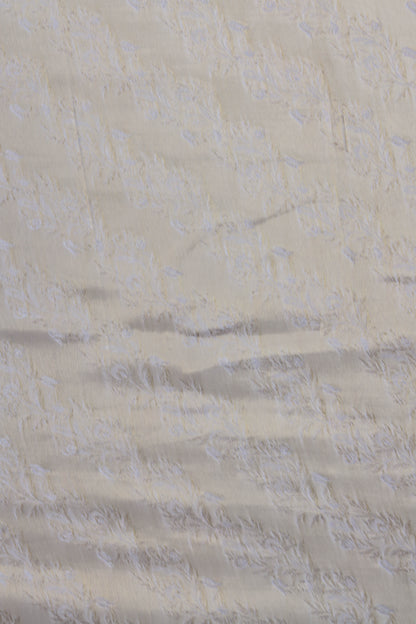Golden Woven Pure Tanchoi Silk Floral Brocade Fabric