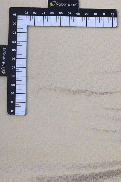 Subtle Gold Geometric Banarasi Jacquard Fabric