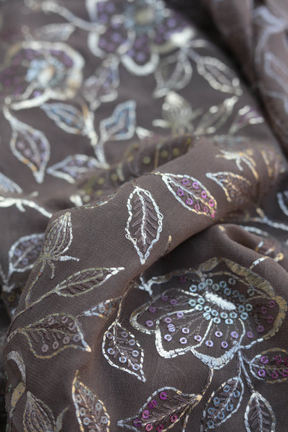 Fabonique Floral Embroidered Sequin Fabric