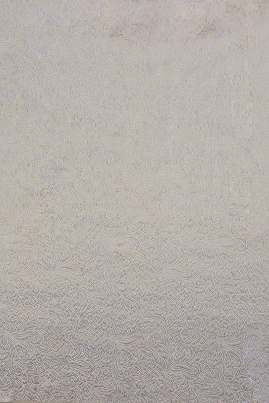 Golden Floral Embossed Banarasi Fabric