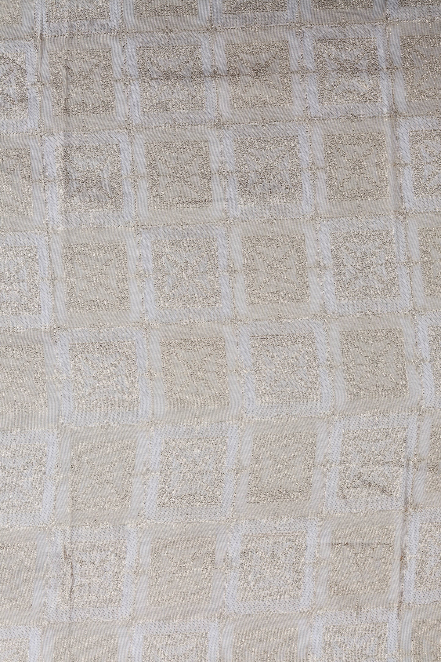 Golden Square Embossed Brocade Fabric