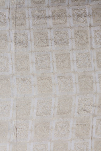 Golden Square Embossed Brocade Fabric