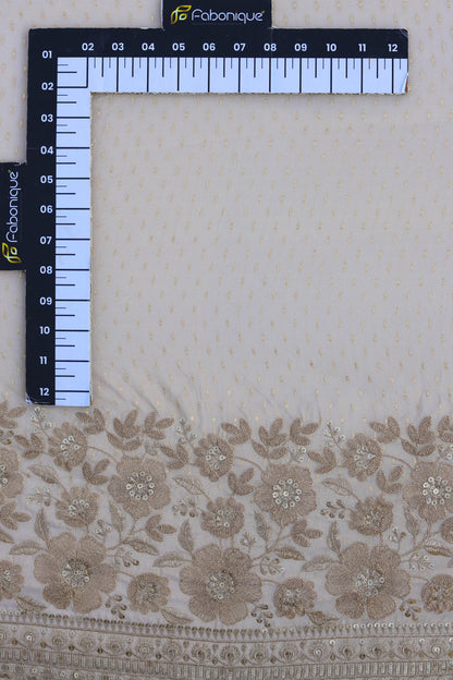 Banarasi Tissue Floral Embroidered Fabric with Sequins