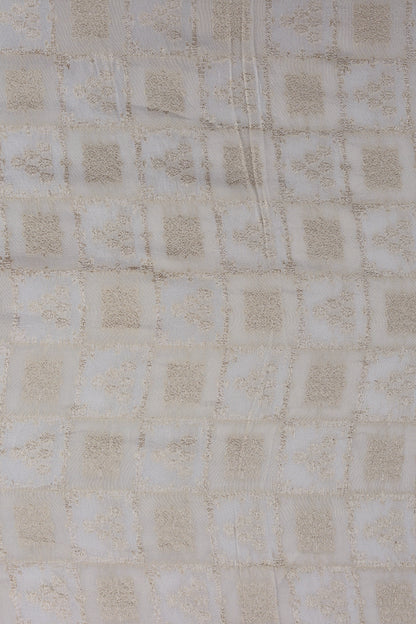 Golden Checkered Embossed Brocade Fabric