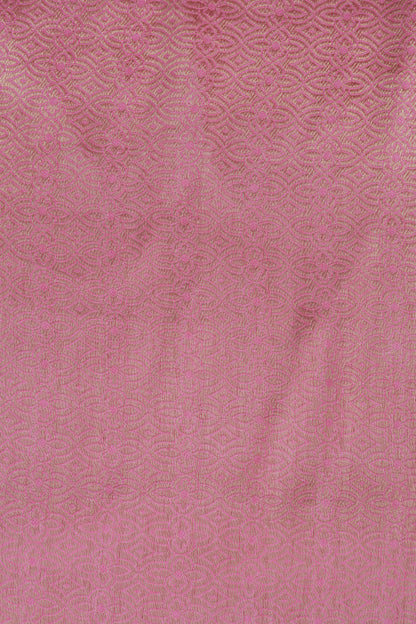 Ivory Banarasi Brocade Fabric with Floral Geometric Weave
