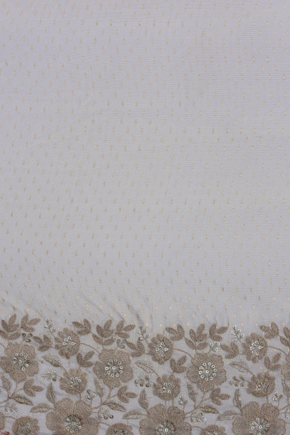 Banarasi Tissue Floral Embroidered Fabric with Sequins