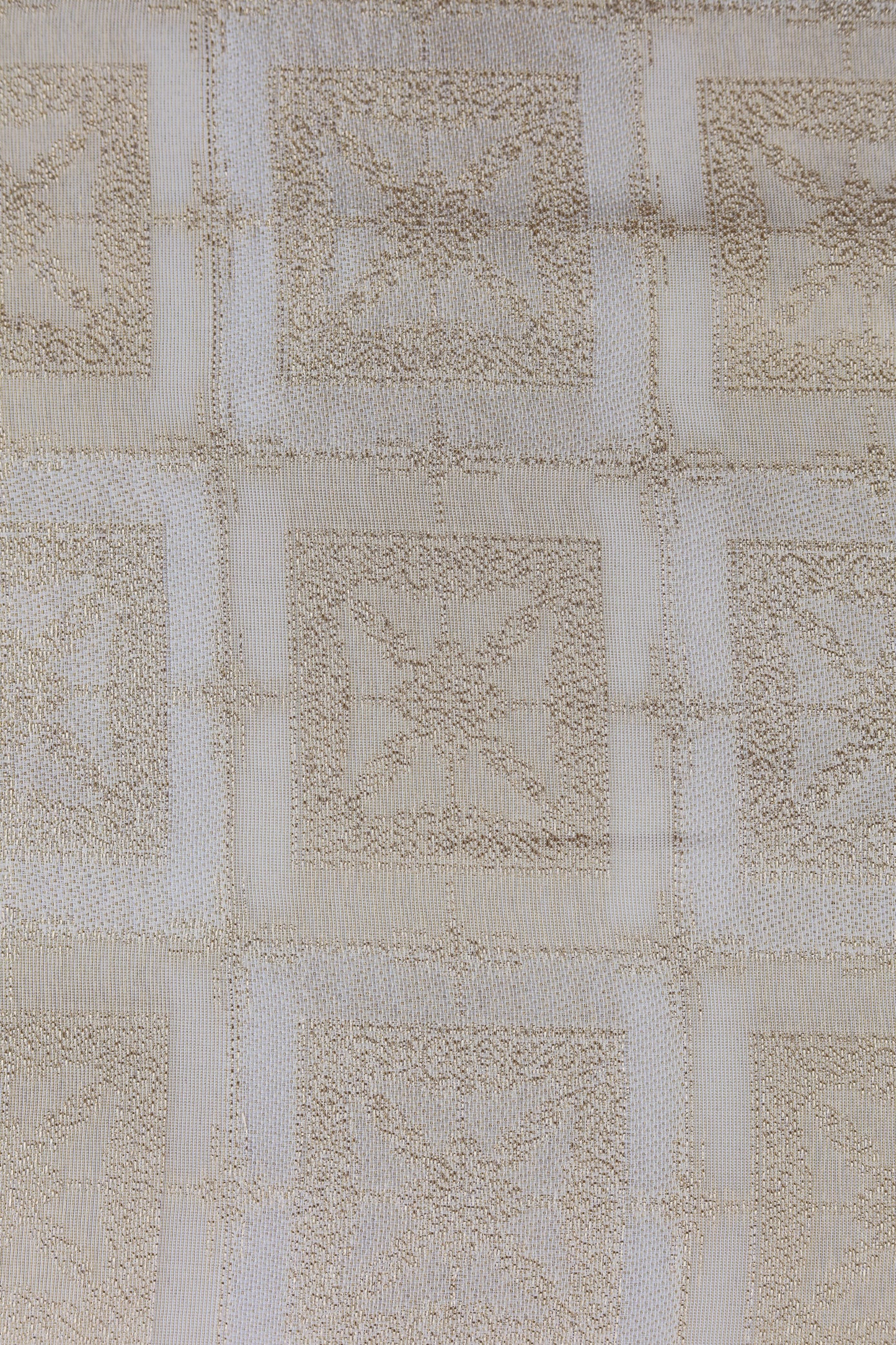 Golden Square Embossed Brocade Fabric