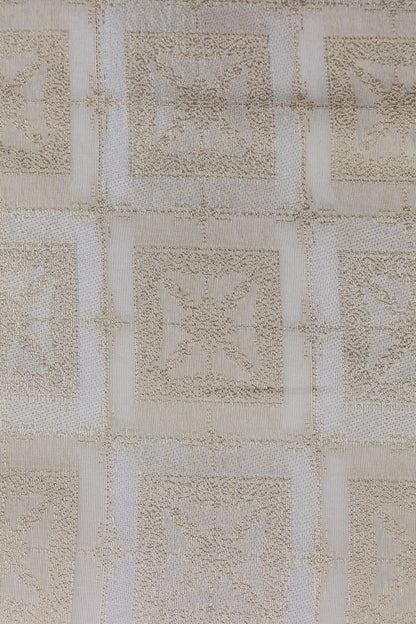 Golden Square Embossed Brocade Fabric