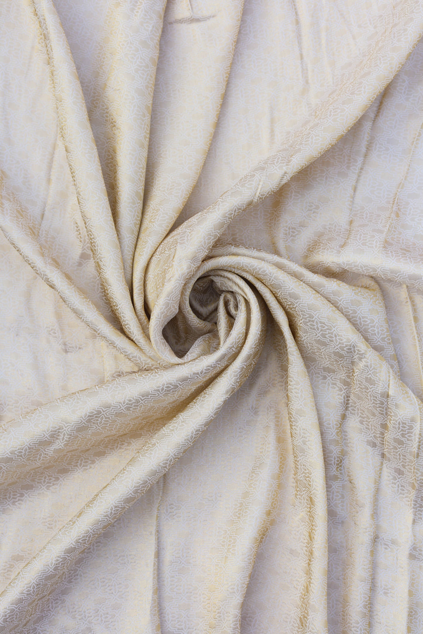 Subtle Gold Geometric Banarasi Jacquard Fabric