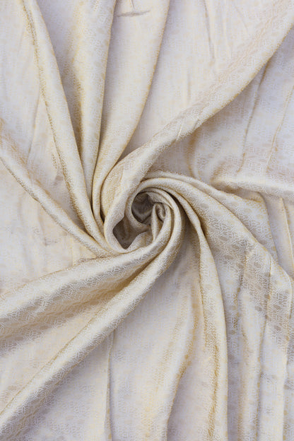 Subtle Gold Geometric Banarasi Jacquard Fabric
