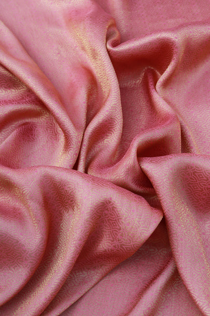 Ivory Banarasi Brocade Fabric with Floral Geometric Weave
