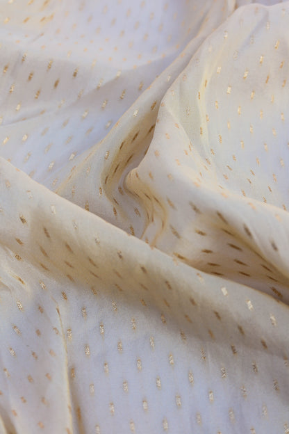 Banarasi Tissue Floral Embroidered Fabric with Sequins