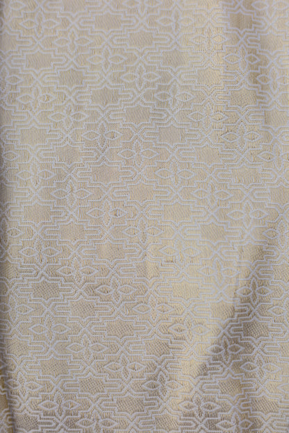 Subtle Gold Geometric Banarasi Jacquard Fabric