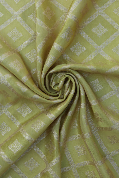 Gold Diamond Pattern Tissue Weave Fabric
