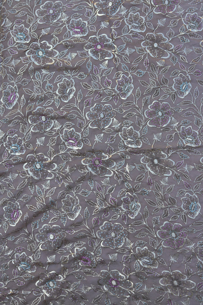 Fabonique Floral Embroidered Sequin Fabric