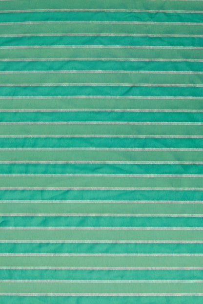 White Gold Horizontal Striped Sheer Organza Fabric