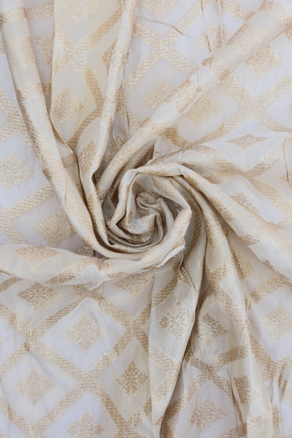 Gold Diamond Pattern Tissue Weave Fabric