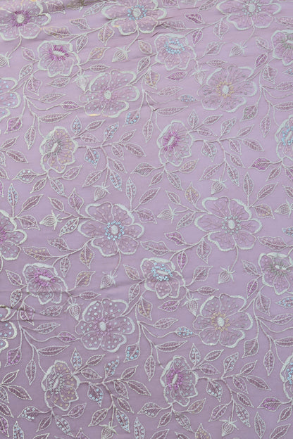 Fabonique Floral Embroidered Sequin Fabric