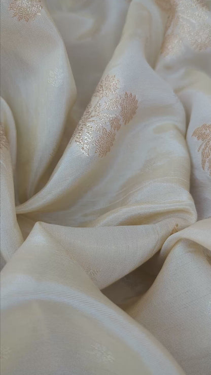 Ivory Bloom Tissue Fabric