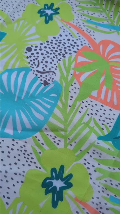 Tropical Breeze Tabby Printed Fabric