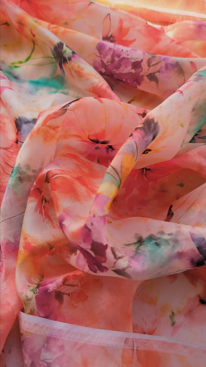 Floral Mist Tabby Printed Fabric